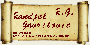 Ranđel Gavrilović vizit kartica